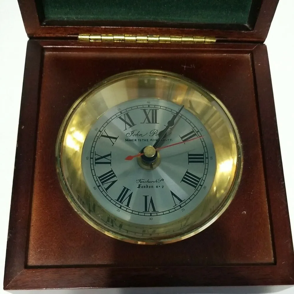 John Poole - England - Desk Clock‎ Wooden Box Tested